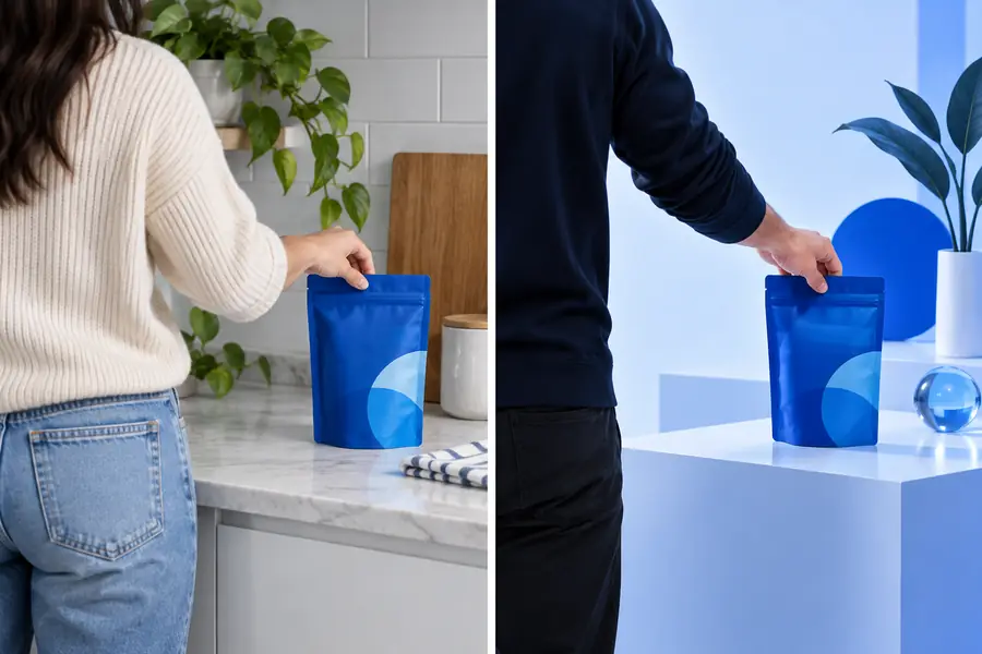 Creator demonstrating a product with natural hand movements